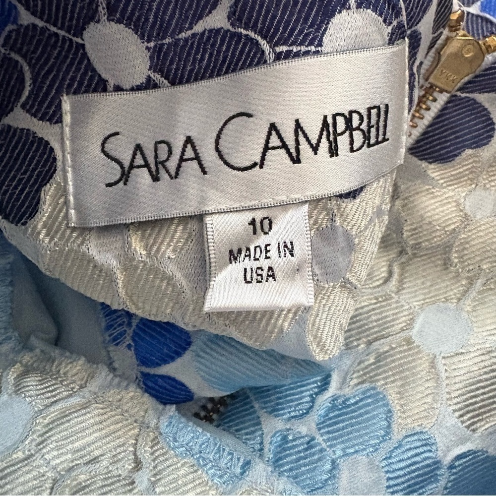 Sara Campbell Blue Floral Dress Size 10 - Picture 9 of 9